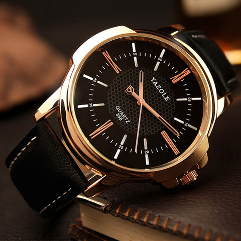 Top Brand Business Look Gold Wrist Watch
